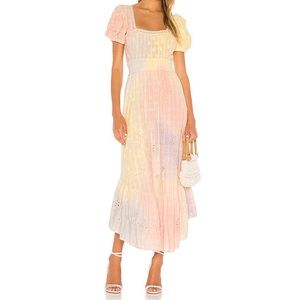 LoveShackFancy Begonia Tie Dye Midi Dress